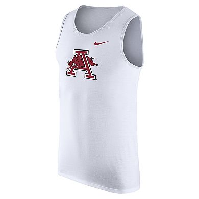 Men's Nike White Arkansas Razorbacks Vintage Logo Performance Tank Top