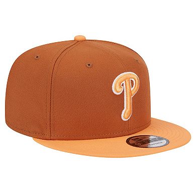 Men's New Era Brown Philadelphia Phillies Spring Color Two-Tone 9FIFTY Snapback Hat