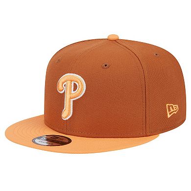 Men's New Era Brown Philadelphia Phillies Spring Color Two-Tone 9FIFTY Snapback Hat