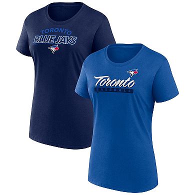 Women's Fanatics Branded Royal/Navy Toronto Blue Jays Risk T-Shirt Combo Pack