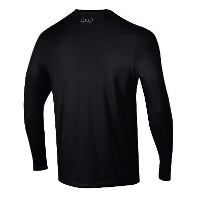 Men's Under Armour Black Wisconsin Badgers Football Icon Performance Long Sleeve T-Shirt