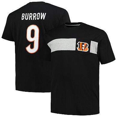 Men's Fanatics Branded Joe Burrow Black Cincinnati Bengals Big & Tall T-Shirt