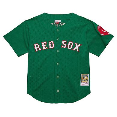 Youth Mitchell & Ness David Ortiz Green Boston Red Sox Cooperstown CollectionÂ Mesh Batting Practice Jersey