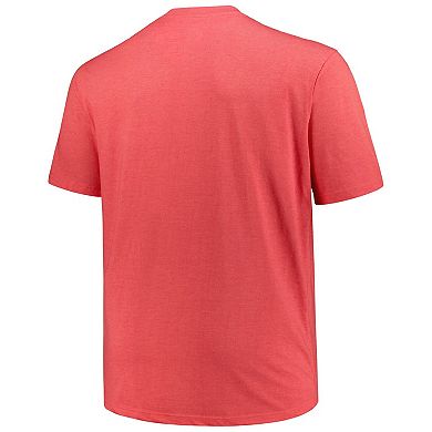 Men's Profile Heather Red Cincinnati Reds Big & Tall Weathered Logo T-Shirt