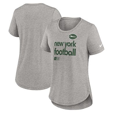 Women's Nike  Heather Charcoal New York Jets Fashion Tri-Blend T-Shirt
