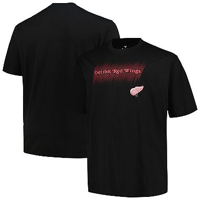 Men's Fanatics Branded Black Detroit Red Wings Big & Tall Wordmark T-Shirt
