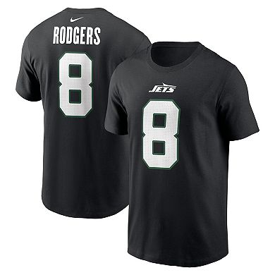 Men's Nike Aaron Rodgers Black New York Jets Name & Number T-Shirt