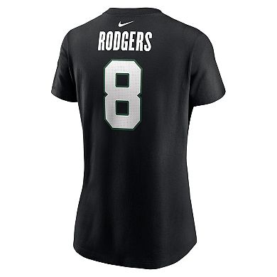 Women's Nike Aaron Rodgers Black New York Jets Name & Number T-Shirt