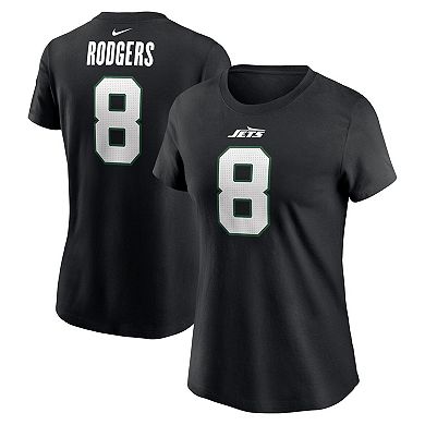 Women's Nike Aaron Rodgers Black New York Jets Name & Number T-Shirt