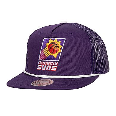 Men's Mitchell & Ness Purple Phoenix Suns Roper Meshback Trucker Snapback Hat