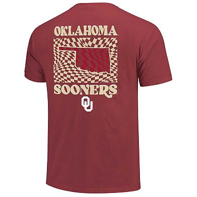 Women's Crimson Oklahoma Sooners Comfort Colors Checkered Mascot T-Shirt