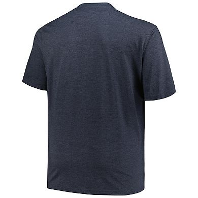 Men's Profile Heather Navy Detroit Tigers Big & Tall Weathered Logo T-Shirt