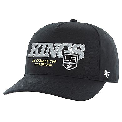 Men's '47 Black Los Angeles Kings 2X Stanley Cup Champions Penalty Box Hitch Adjustable Hat