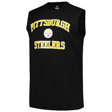 Men's Fanatics Branded T.J. Watt Black Pittsburgh Steelers Big & Tall Muscle Tank Top