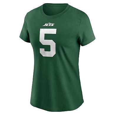 Women's Nike Garrett Wilson Legacy Green New York Jets Name & Number T-Shirt
