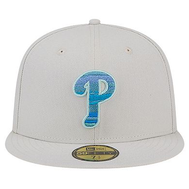 Men's New Era Khaki Philadelphia Phillies Stone Mist 59FIFTY Fitted Hat