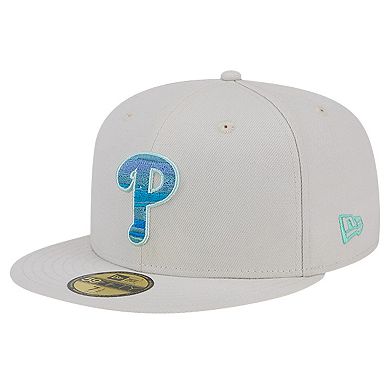 Men's New Era Khaki Philadelphia Phillies Stone Mist 59FIFTY Fitted Hat