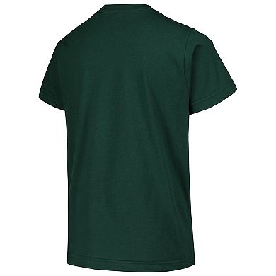 Youth Mitchell & Ness Hunter Green Milwaukee Bucks Hardwood Classics Retro Logo T-Shirt