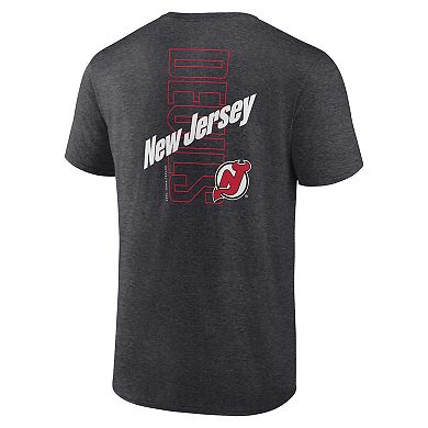 Men's Fanatics Branded Heather Charcoal New Jersey Devils Backbone T-Shirt