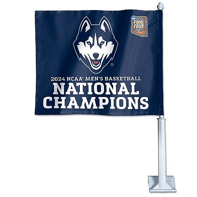 WinCraft UConn Huskies 2024 NCAA Men's Basketball National Champions 11.75" x 14" Two-Sided Car Flag