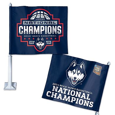 WinCraft UConn Huskies 2024 NCAA Men's Basketball National Champions 11.75" x 14" Two-Sided Car Flag