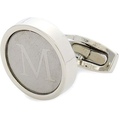 Men’s Initial Cufflinks And Tie Clips Set With Gift Box, Letter M (3 Pieces)