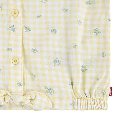 Toddler Girls Levi's® Matching Floral Gingham Ruffled Top and Shorts 2-Piece Set