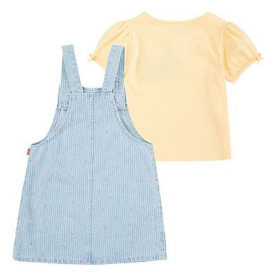 Toddler Girls Levi's® Puff Sleeve Tee and Denim Skirtalls 2-Piece Set