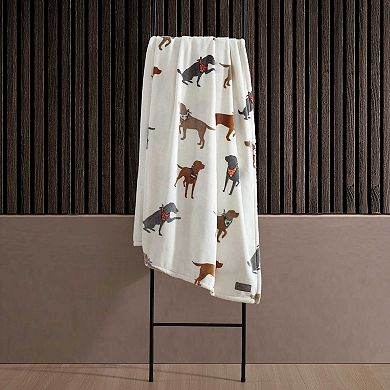 Eddie Bauer Dogs With Scarves Throw Blanket