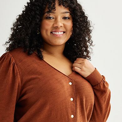 Plus Size Sonoma Goods For Life?? Femme Button-Front Top