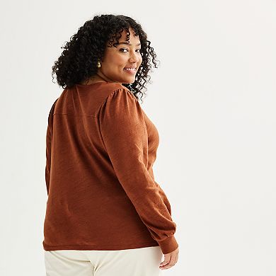 Plus Size Sonoma Goods For Life?? Femme Button-Front Top