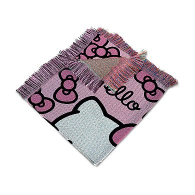 Hello Kitty More Bows Woven Jacquard Throw Blanket 46" x 60"