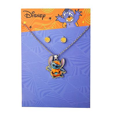 Disney's Lilo & Stitch Pumpkin Pendant Necklace & Stud Earrings Set