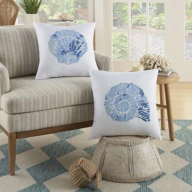 Mina Victory Lifestyle Raised Printed Seashell Indoor Throw Pillow