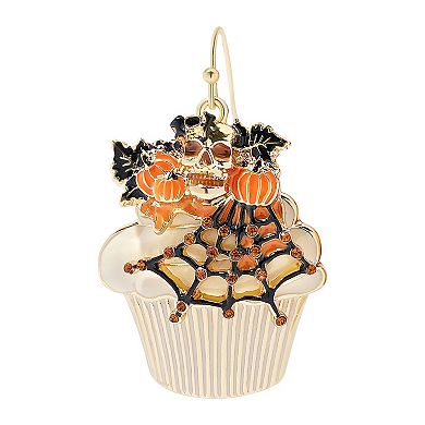 Celebrate Together™ Halloween Gold Tone Spiderweb Cupcake Drop Earrings