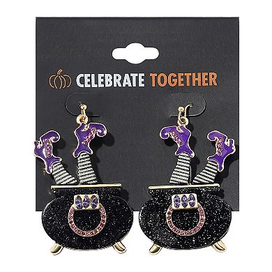 Celebrate Together Witch's Leg in Cauldron Drop Earrings