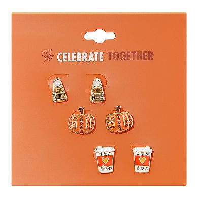 Celebrate Together™ Candy Corn, Pumpkin, & Latte Earring Set