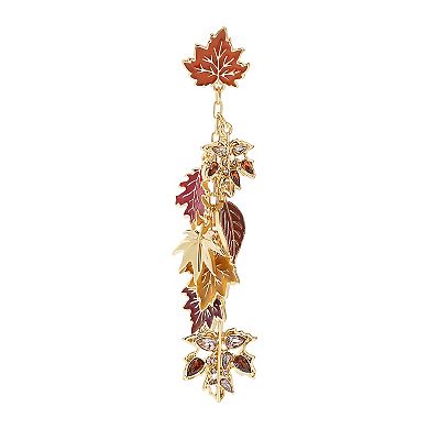 Celebrate Together Brown Fall Mix Leaves Shaky Linear Earrings