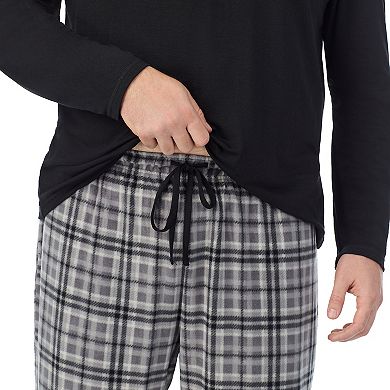 Big & Tall Cuddl Duds Cabin Fleece Long Sleeve Pajama Top & Plaid Pajama Pants Set