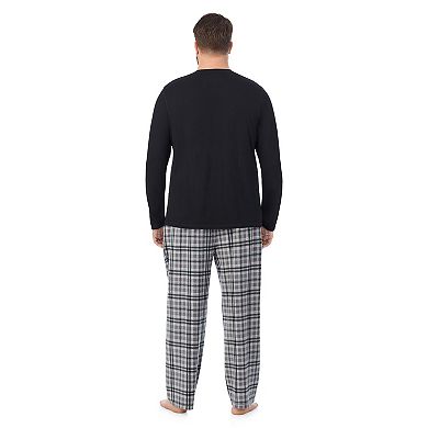 Big & Tall Cuddl Duds Cabin Fleece Long Sleeve Pajama Top & Plaid Pajama Pants Set