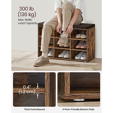Shoe Bench With 9 Compartments
