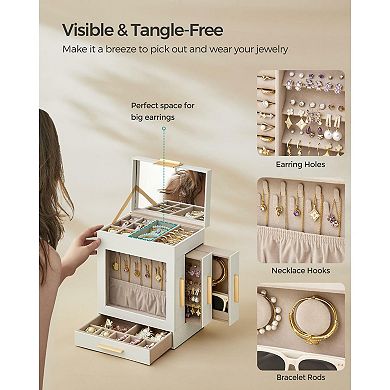 5-layer Jewelry Organiser With 3 Side Drawers