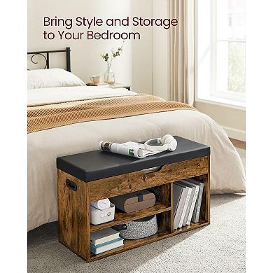 Versatile Storage Bench With Comfortable Cushion -stylish And Practical Furniture For Entryways