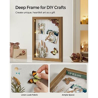 Deep Memory Display Case For Desk Wall Decor With Wood Push Pins