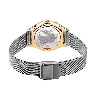 BERING Women's Ultra Slim Two Tone Stainless Steel Milanese Bracelet Watch - 17031-010