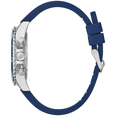 Bulova Men's Stainless Steel Chronograph Blue Dial Watch & Stainless Bracelet Box Set - 96K108