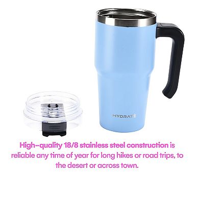 Travel Tumbler With Handle, Vacuum Insulated Travel Mugs For Hot And Cold