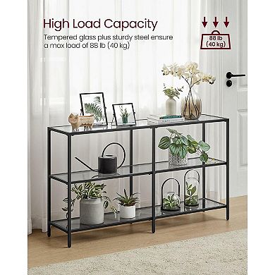 Console Sofa Table With 3 Shelves, Metal Frame