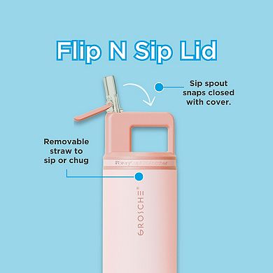 GROSCHE ALPINE Flip 'N Sip Insulated 20-oz. Leakproof Water Bottle with Straw 2-pk.