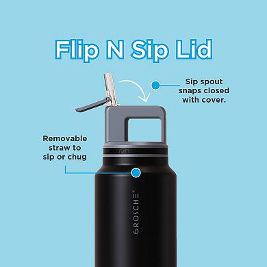 GROSCHE ALPINE Flip 'N Sip Insulated 40-oz. Leakproof Water Bottle with Straw 2-pk.